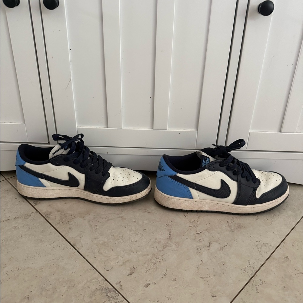 Blue and White Nike Air Jordan Sneakers